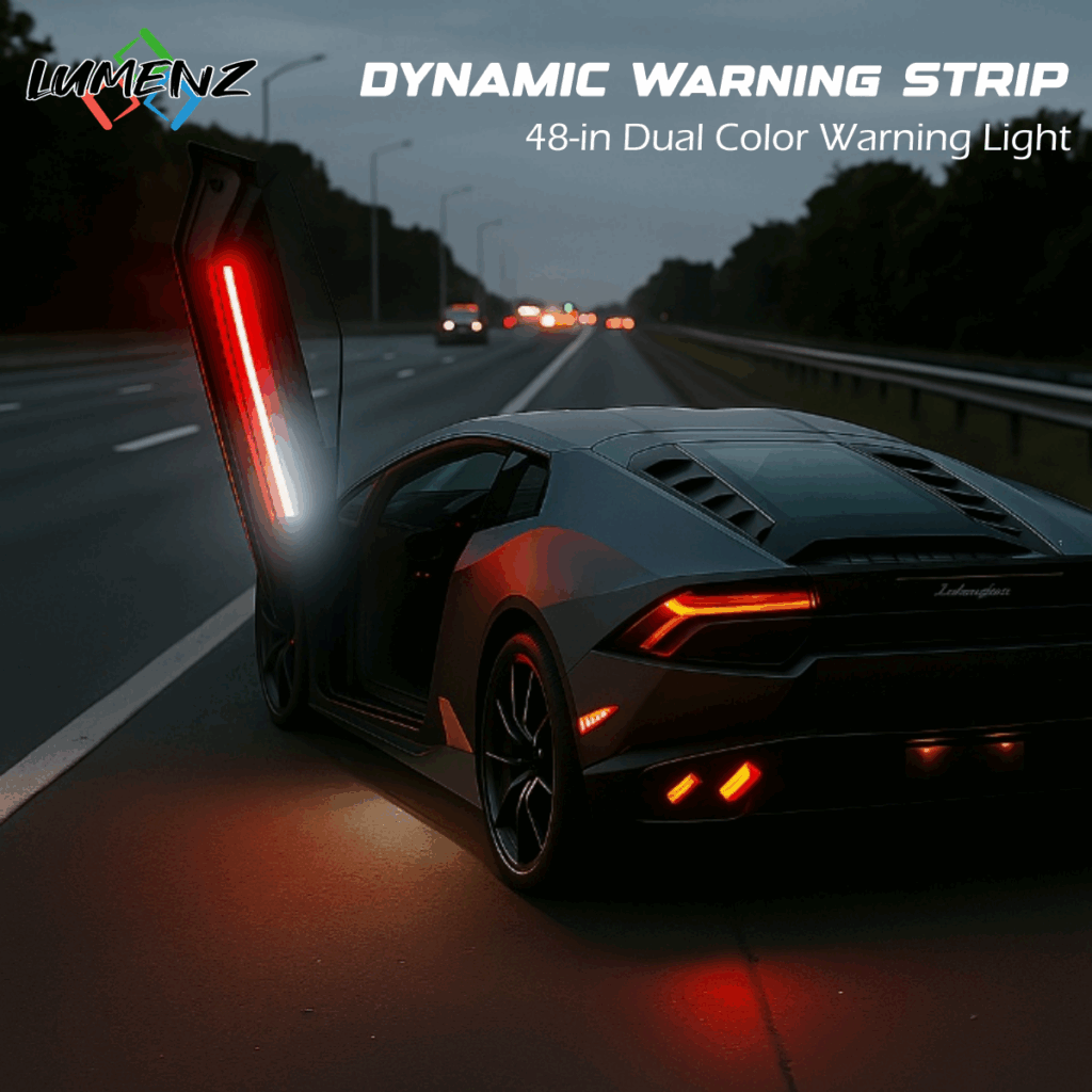 Lumenz Vigilite Sequential Door Edge Warning LED Light Strip - 48” - Red/White