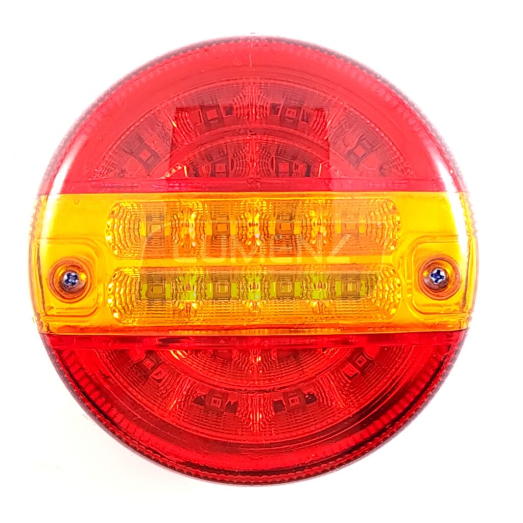 Lumenz TruckLitez 4" Round LED Tail Light - 20-LED, Surface Mount - Red/Amber