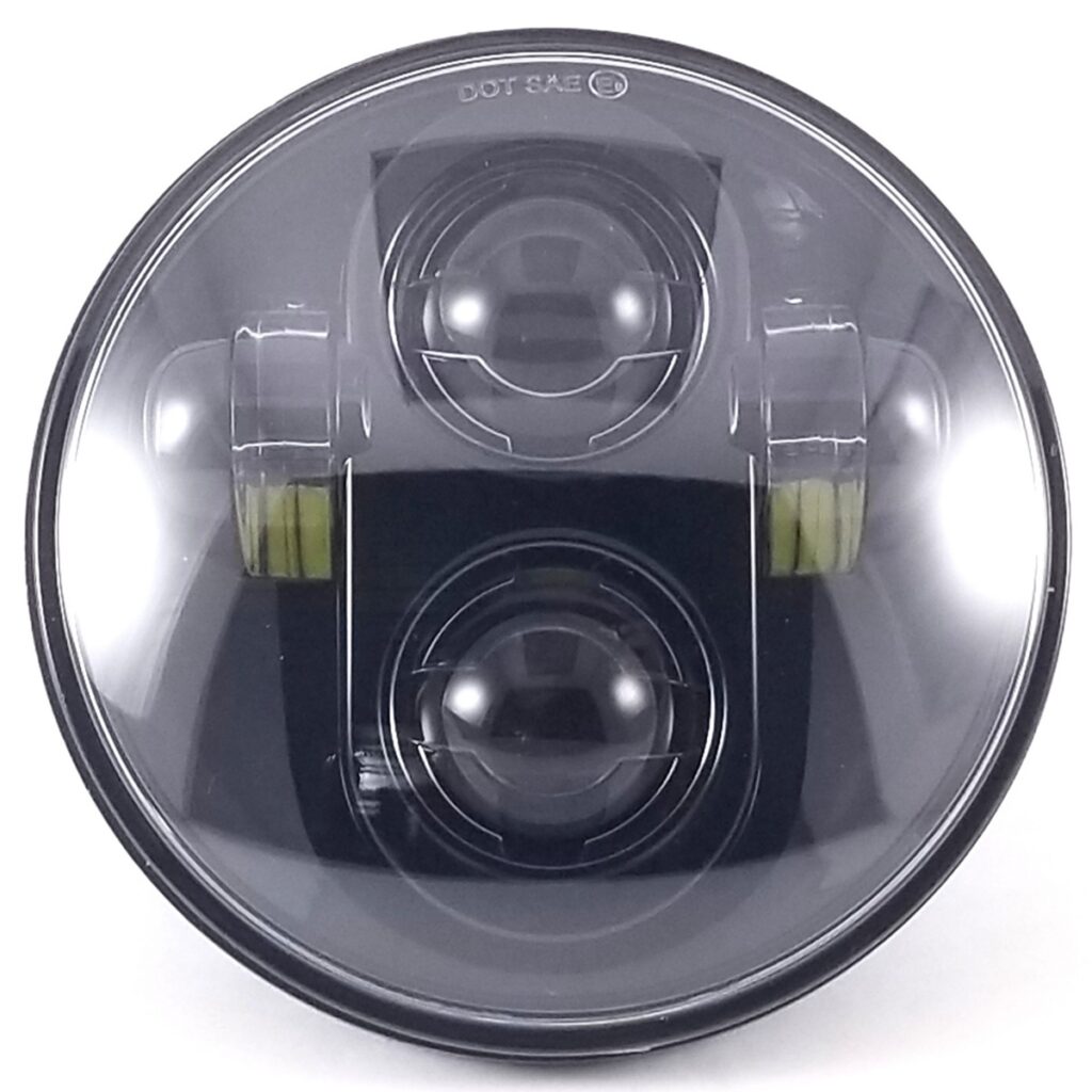 Lumenz Karma SV7 Switchback Bi-LED 7" Round Headlight Pair - Black Housing