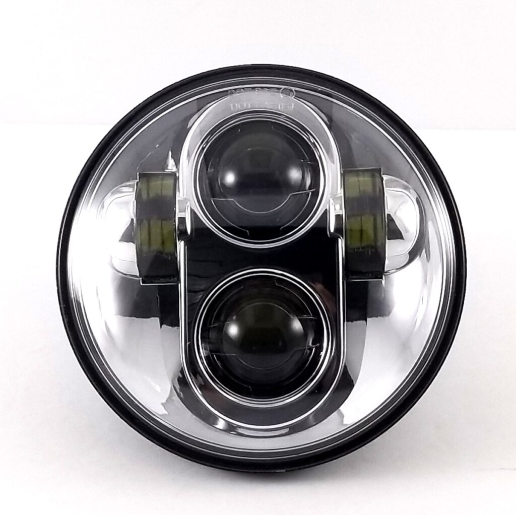 Lumenz Karma SV5 Bi-LED 5.75" Round Headlight Pair - Chrome Housing