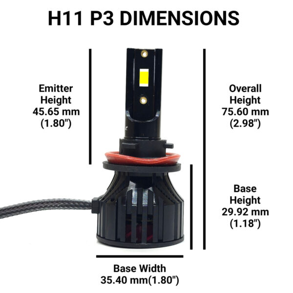 H11: Lumenz P3 LED 60W 12000LM 6000K