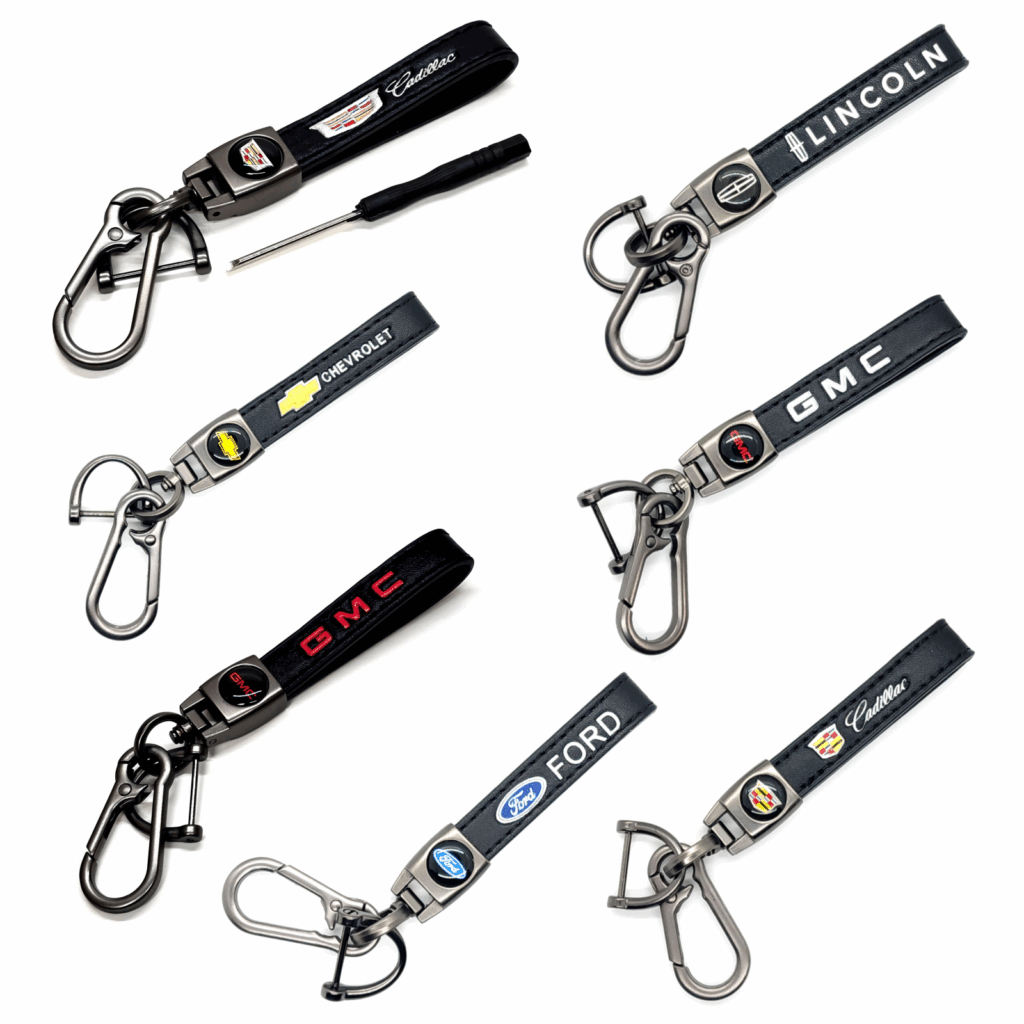 Premium Leather Keychain with Metal Clip