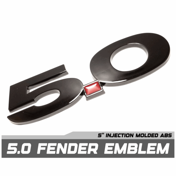 5.0 Fender Emblem, 5-1/2" ABS, 2011-2014 Mustang GT