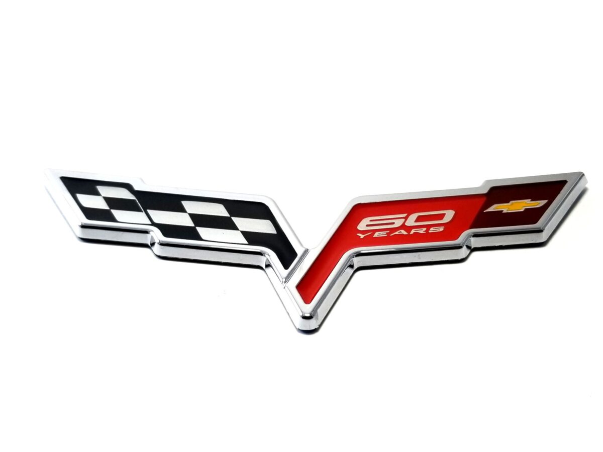 Corvette C6 60 Years Cross Flags Bumper Emblem (2005 - 2013)