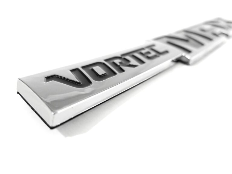 Vortec Max Door & Tailgate Emblem ABS 11.5in - Black/Chrome
