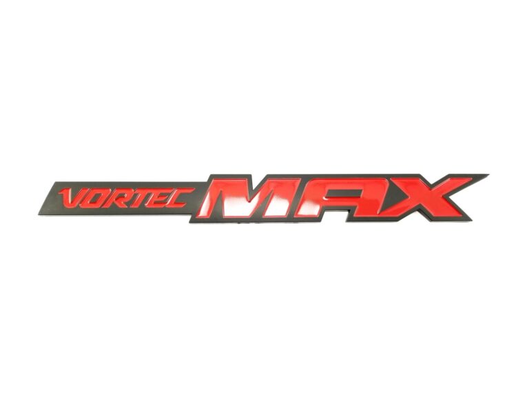 Vortec Max Door & Tailgate Emblem ABS 11.5in - Red/Matte Black