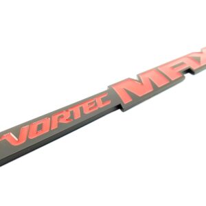 Vortec Max Door & Tailgate Emblem ABS 11.5in - Red/Matte Black