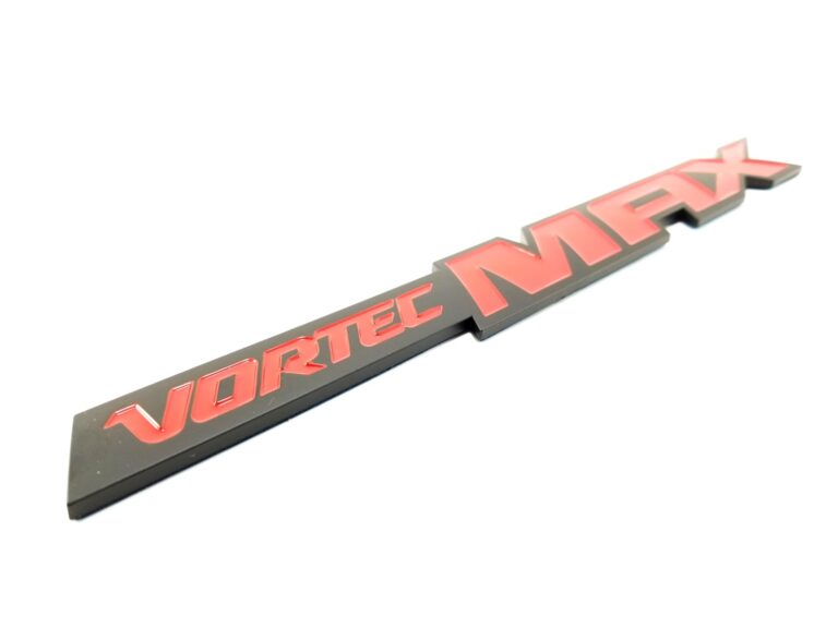 Vortec Max Door & Tailgate Emblem ABS 11.5in - Red/Matte Black