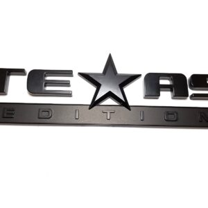 Texas Edition Door/Tailgate Emblem 9-1/2in ABS - Matte Black