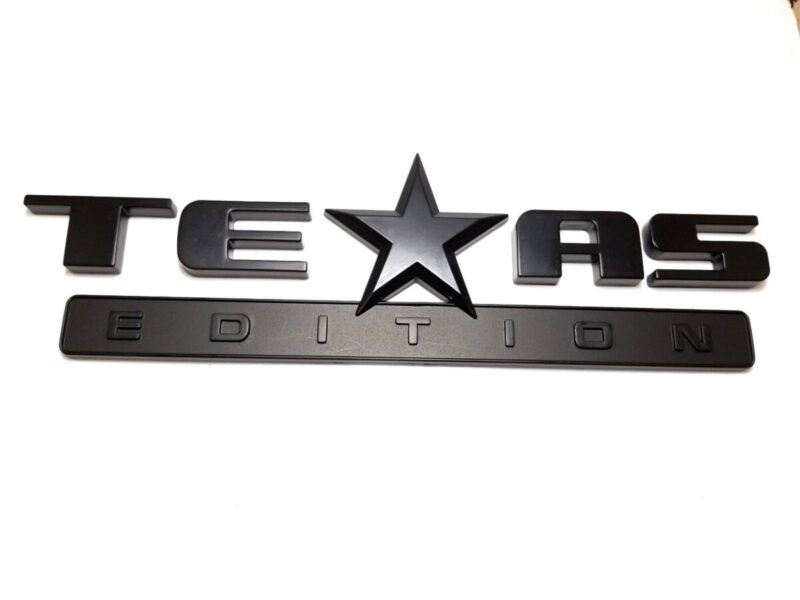 Texas Edition Door/Tailgate Emblem 9-1/2in ABS - Matte Black