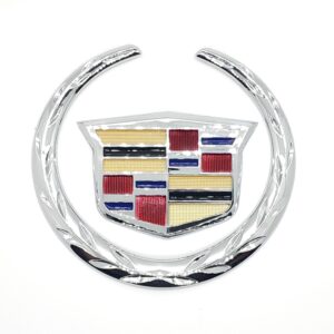 Cadillac Wreath & Crest Emblem 6 in ABS, Chrome