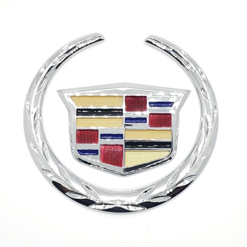 Cadillac Wreath & Crest Emblem 4-1/2 in ABS, Chrome