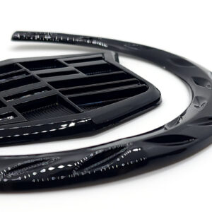 Cadillac Wreath & Crest Emblem 6 in ABS, Gloss Black