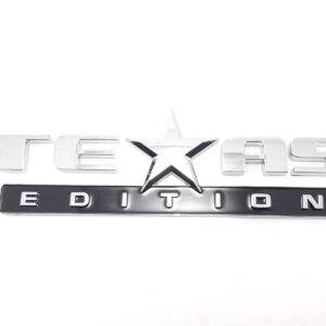 Texas Edition Door/Tailgate Emblem 9-1/2in ABS - Chrome/Black