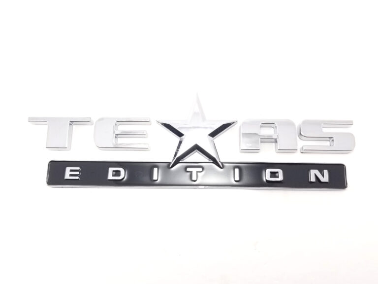 Texas Edition Door/Tailgate Emblem 9-1/2in ABS - Chrome/Black