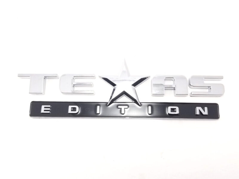 Texas Edition Door/Tailgate Emblem 9-1/2in ABS - Chrome/Black