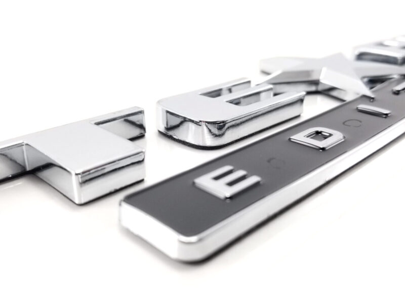 Texas Edition Door/Tailgate Emblem 9-1/2in ABS - Chrome/Black