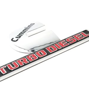 2003-24 RAM Cummins Turbo Diesel Fender Emblem - Chrome/Red