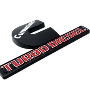 2003-24 RAM Cummins Turbo Diesel Fender Emblem - Matte Black/Red