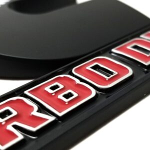 2003-24 RAM Cummins Turbo Diesel Fender Emblem - Matte Black/Red