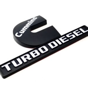 2003-24 RAM Cummins Turbo Diesel Fender Emblem - Matte Black/White