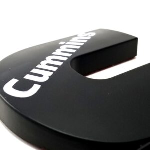 2003-24 RAM Cummins Turbo Diesel Fender Emblem - Matte Black/White