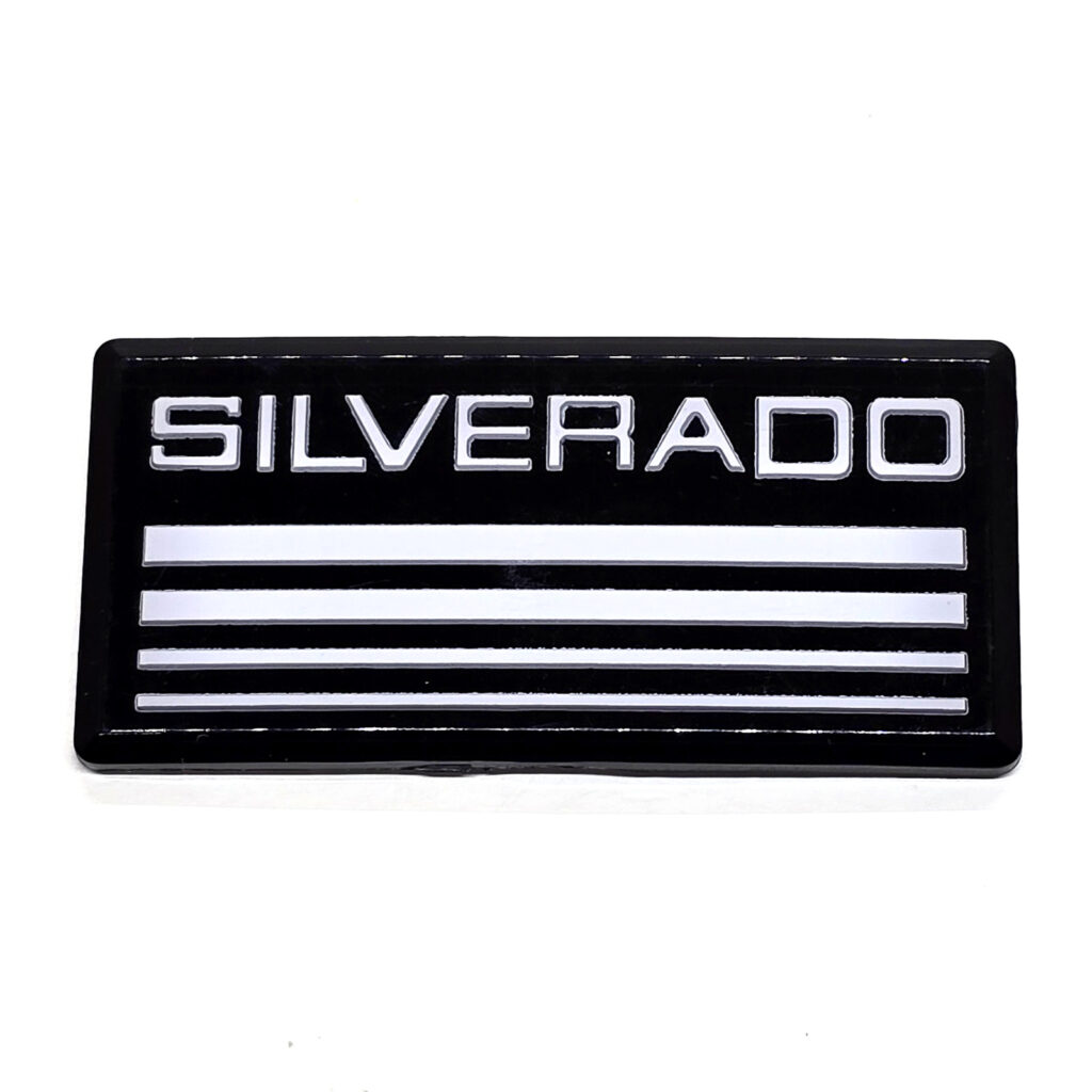 Silverado Cab Roof Pillar Emblem - 2 7/8" Acrylic - Chevrolet (1988-1998) - White