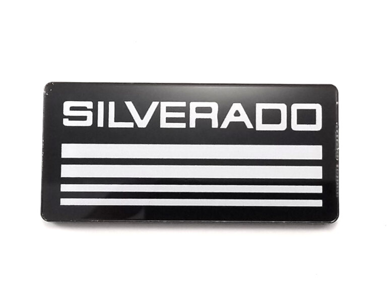 Silverado Emblem - Pillar - 3" Acrylic - Chevrolet Silverado (1988-1998) - Black/White