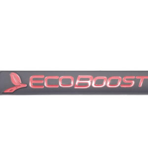 Matte Black & Red Ecoboost Emblem, 5-5/8in ABS
