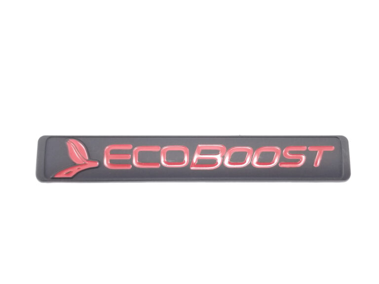 Matte Black & Red Ecoboost Emblem, 5-5/8in ABS