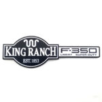 1999-06 F-350 Lariat King Ranch Fender Emblem - Matte Black/White