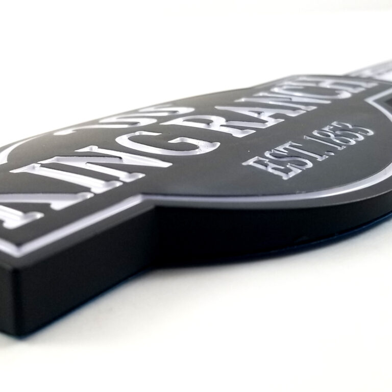 1999-06 F-350 Lariat King Ranch Fender Emblem - Matte Black/White