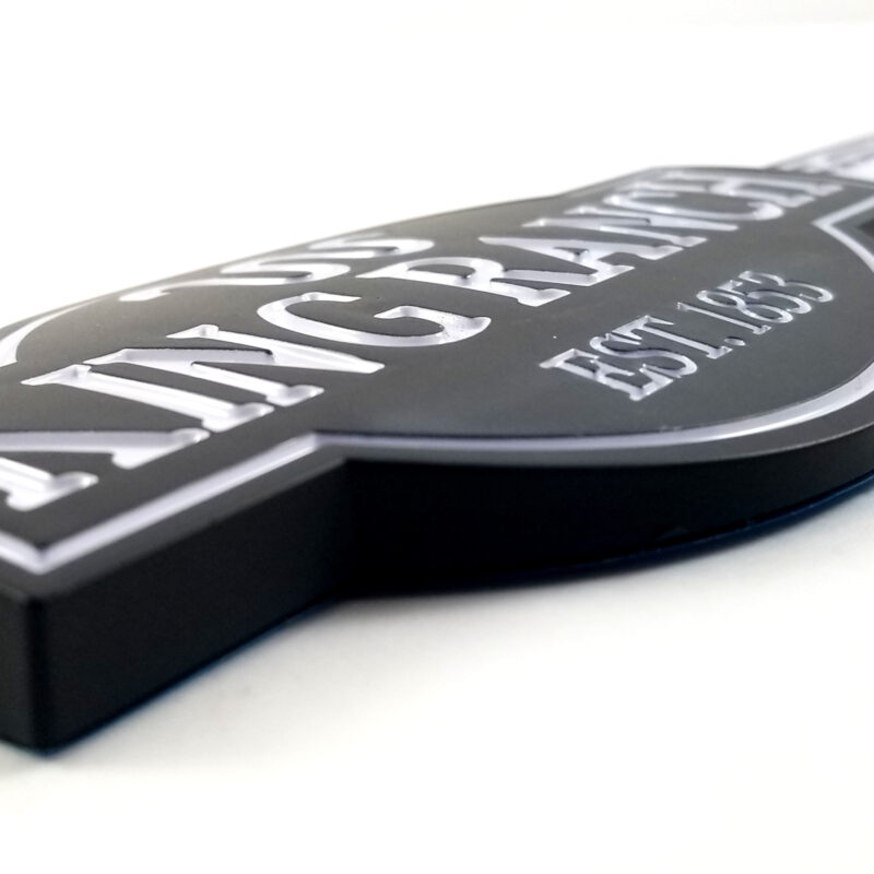1999-06 F-350 Lariat King Ranch Fender Emblem - Matte Black/White