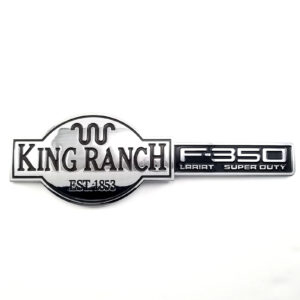 1999-06 F-350 Lariat King Ranch Fender Emblem - Chrome/Maroon