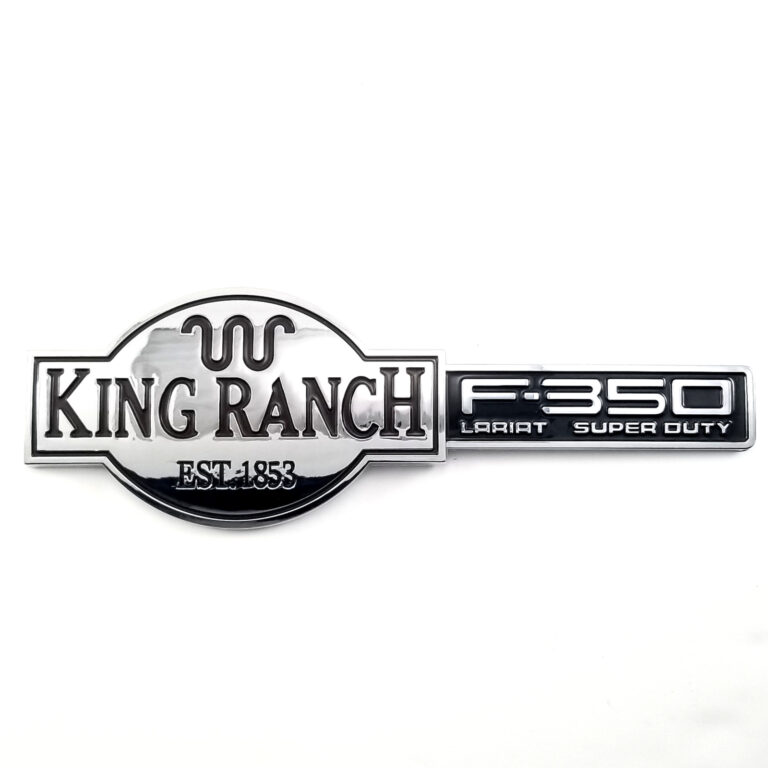 1999-06 F-350 Lariat King Ranch Fender Emblem - Chrome/Maroon