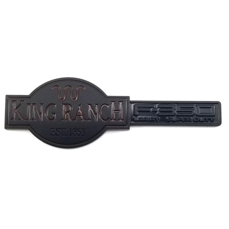 1999-06 F-350 Lariat King Ranch Fender Emblem - Matte Black/Maroon