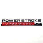 2005-10 Super Duty Power Stroke Turbo Diesel V8 Emblem - Chrome w/Red