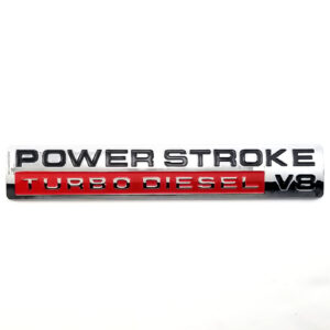2005-10 Super Duty Power Stroke Turbo Diesel V8 Emblem - Chrome w/Red
