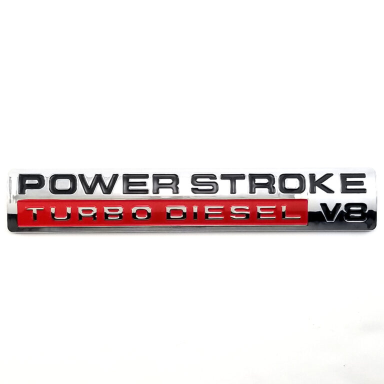 2005-10 Super Duty Power Stroke Turbo Diesel V8 Emblem - Chrome w/Red