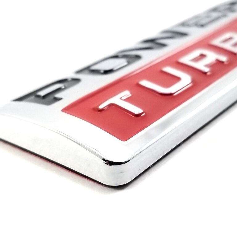 2005-10 Super Duty Power Stroke Turbo Diesel V8 Emblem - Chrome w/Red