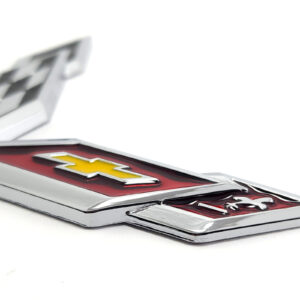 Chrome C7 Cross Flags Emblem 3-3/4 in Metal, 2014-19 Corvette