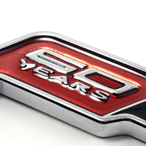 Chrome C6 Cross Flag 60 Years Emblem 3-3/4 in Metal, 2005-13 Corvette