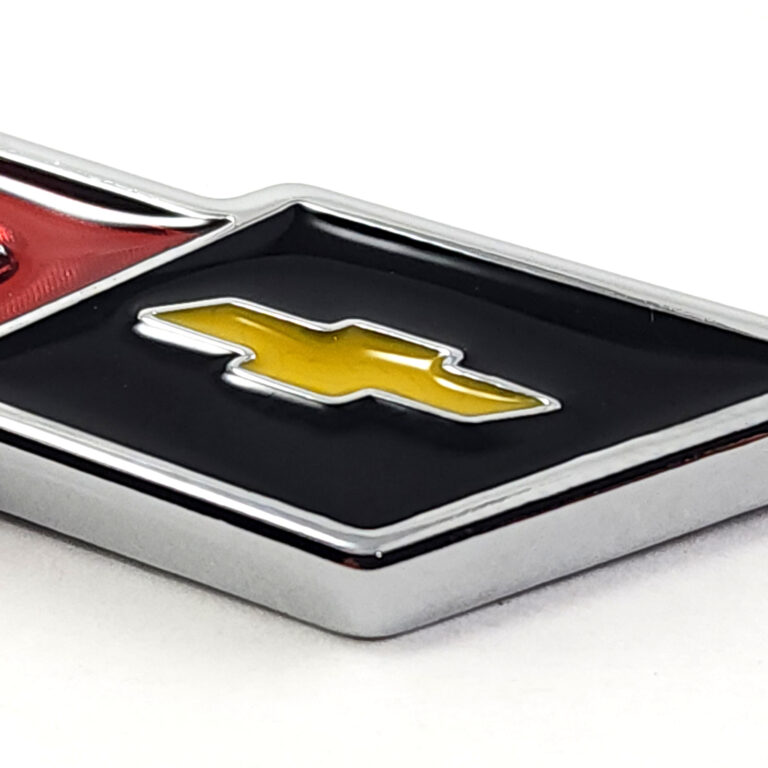 Chrome C6 Cross Flag 60 Years Emblem 3-3/4 in Metal, 2005-13 Corvette