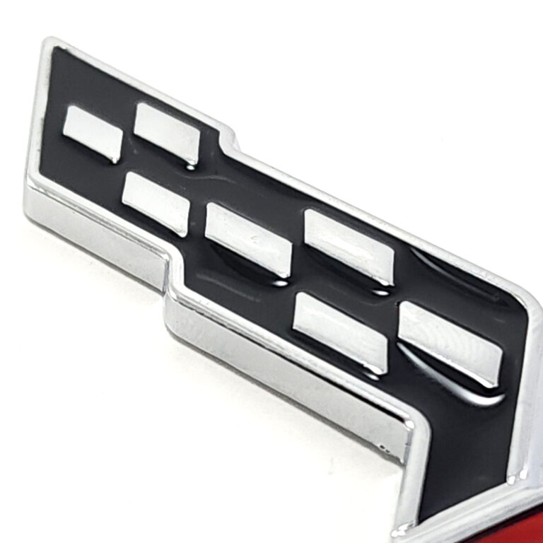 Chrome C6 Cross Flag 60 Years Emblem 3-3/4 in Metal, 2005-13 Corvette