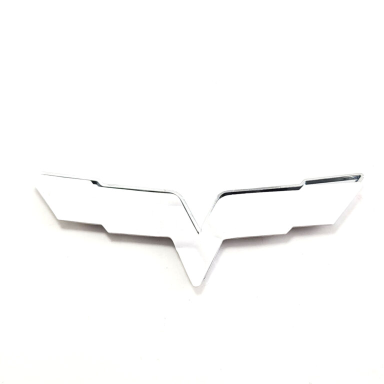 Chrome C6 Cross Flag 60 Years Emblem 3-3/4 in Metal, 2005-13 Corvette
