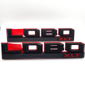 2015-20 F-150 LOBO XLT Fender Emblem Set - Matte Black/Red