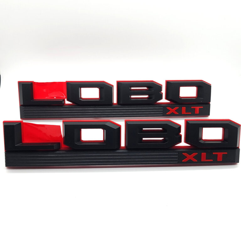 2015-20 F-150 LOBO XLT Fender Emblem Set - Matte Black/Red