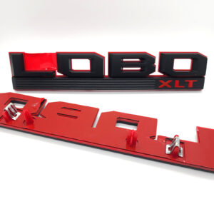 2015-20 F-150 LOBO XLT Fender Emblem Set - Matte Black/Red