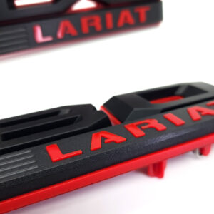 2015-20 F-150 LOBO Lariat Fender Emblem Set - Matte Black/Red