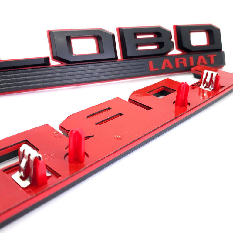 2015-20 F-150 LOBO Lariat Fender Emblem Set - Matte Black/Red